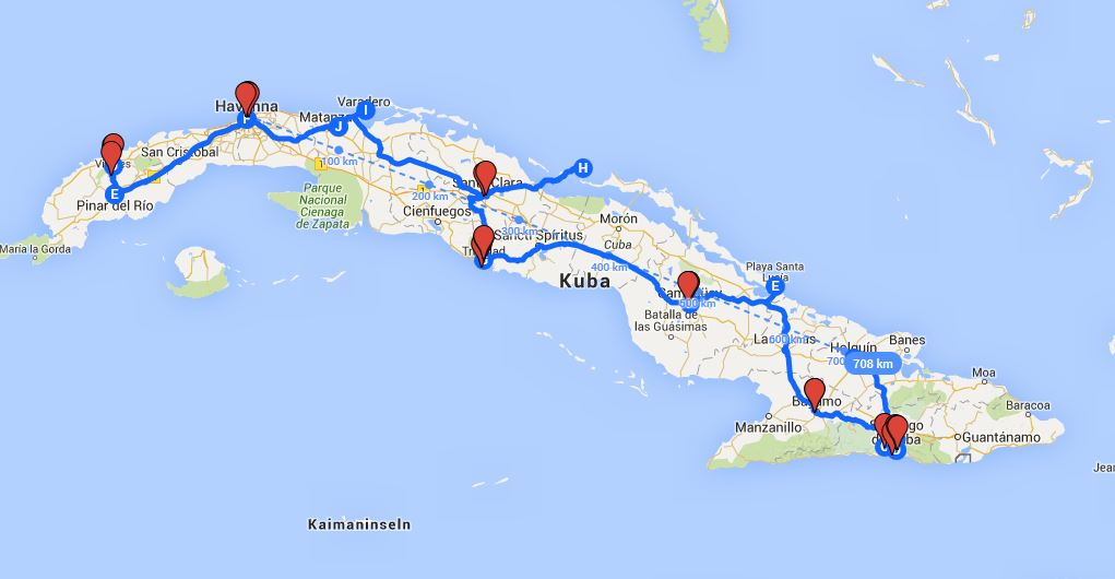 Route Kuba 2016